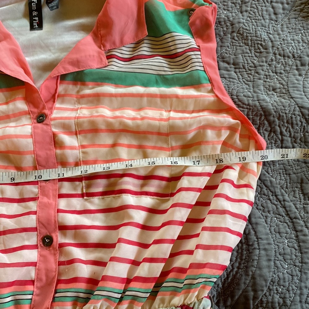NWT sleeveless striped summer dress with buttons and pockets - Picture 8 of 10